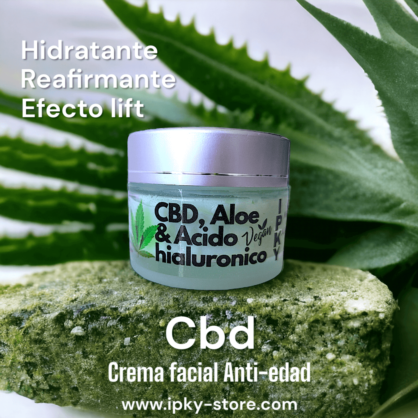 CBD crema antioxidante facial con ácido hialurónico y Aloe vera