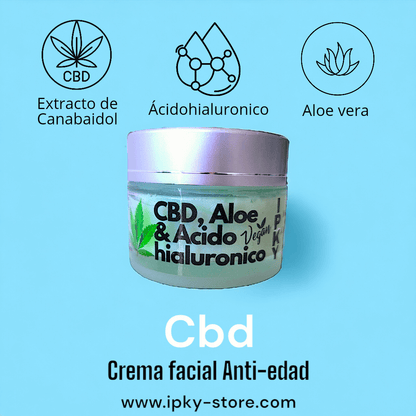 CBD crema antioxidante facial con ácido hialurónico y Aloe vera